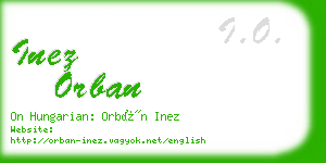 inez orban business card